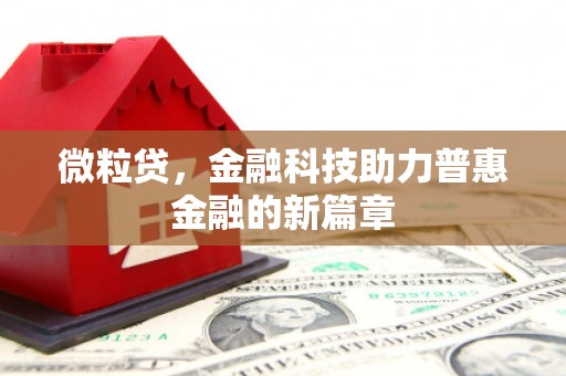 宜宾微粒贷，金融科技助力普惠金融的新篇章