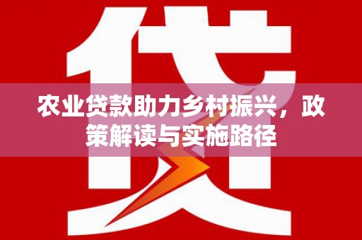 宜宾农业贷款助力乡村振兴，政策解读与实施路径