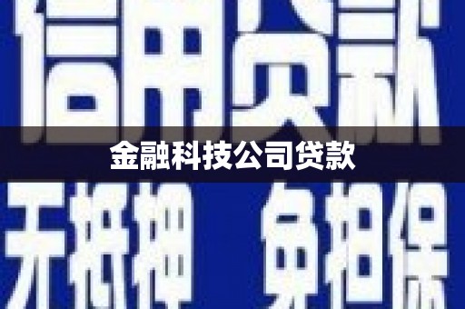 宜宾金融科技公司贷款