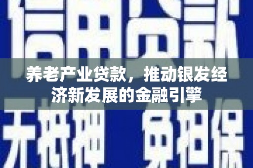 宜宾养老产业贷款，推动银发经济新发展的金融引擎