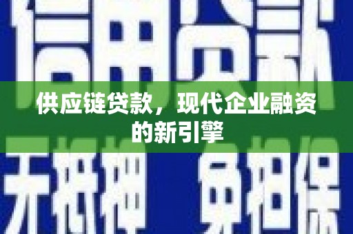 宜宾供应链贷款，现代企业融资的新引擎