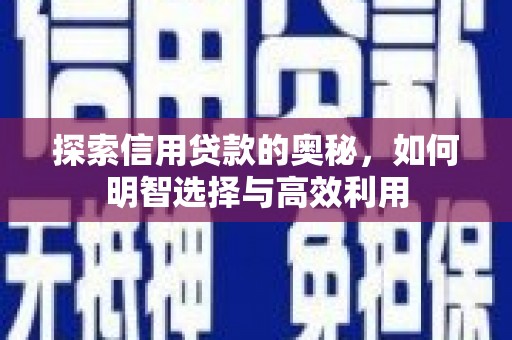宜宾探索信用贷款的奥秘，如何明智选择与高效利用